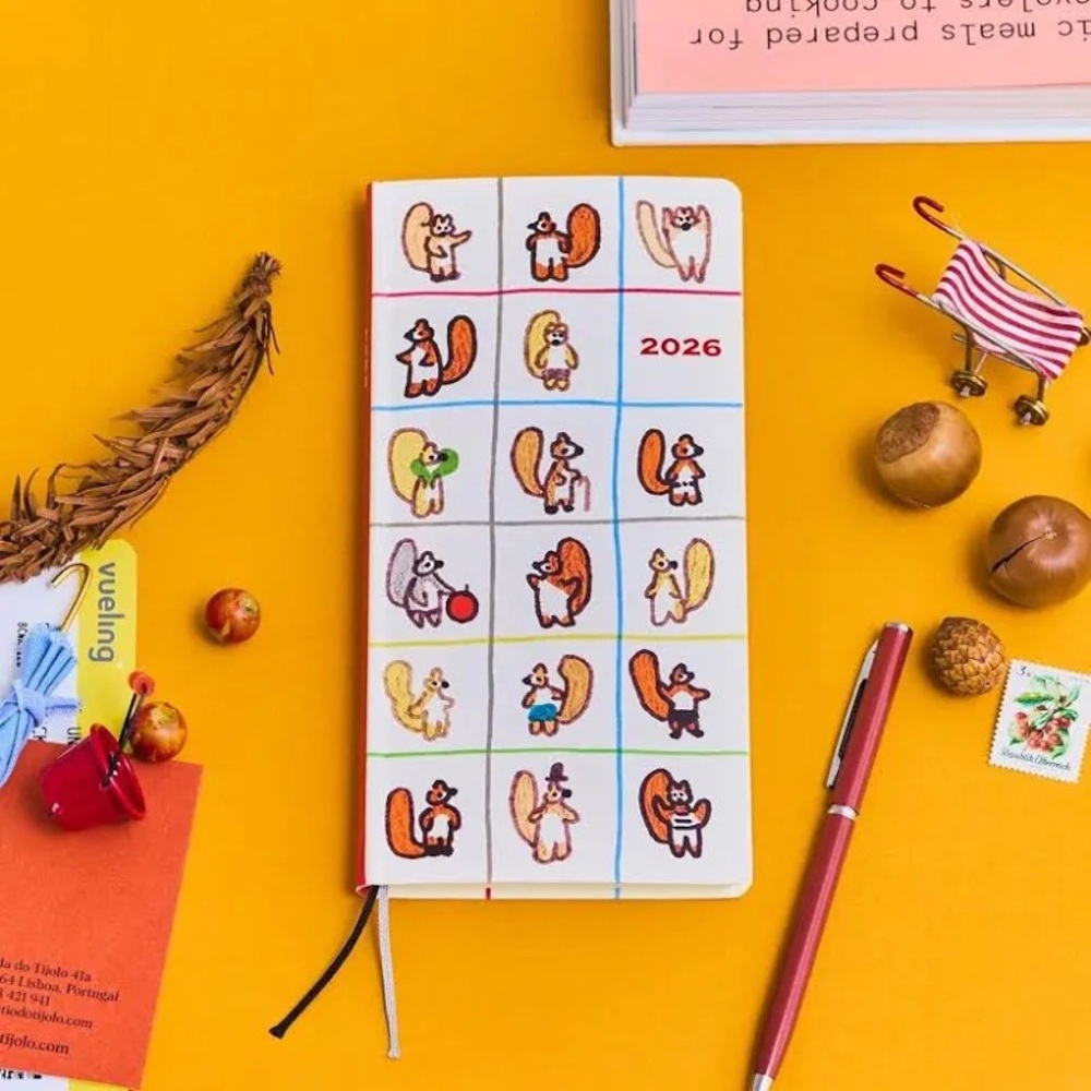 Hobonichi Weeks Weekly Planner - Squirrel Cover (White)